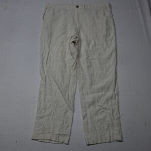 Tasso Elba 36x30 Beige Khaki 100%‎ Linen Beach Wedding Straight Mens Pants